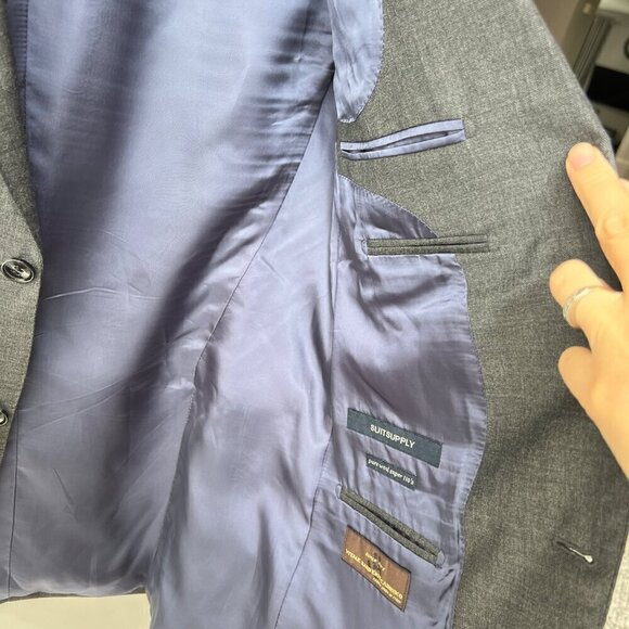 SuitSupply Napoli fit Super wool Sport coat,Gray, Size 38 - Picture 9 of 12